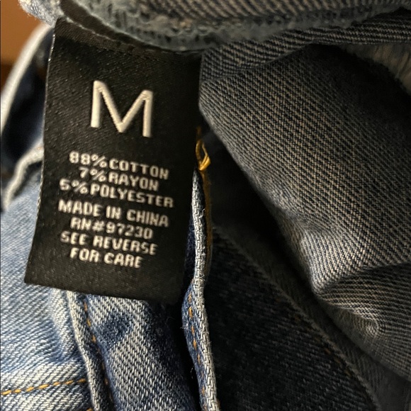 Almost Famous Ripped Blue Jean Jacket Size M - Picture 7 of 8